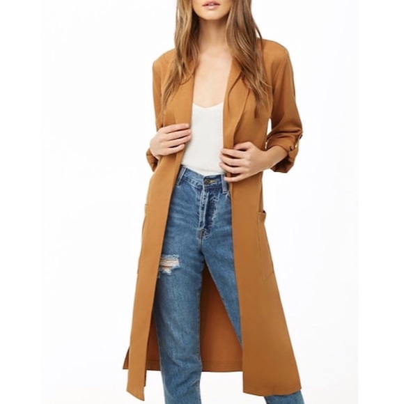 Forever 21 Long Line Camel Duster - Picture 4 of 16